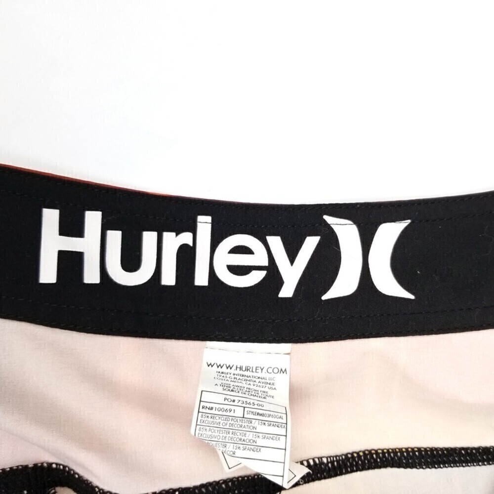 NEW Hurley Phantom Sunset Orange Red Flame Striped Surf Swim Board Shorts 36 Men - Picture 7 of 10